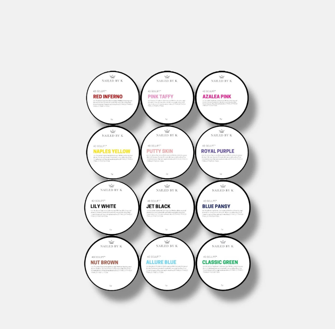 Gel 4D sculpt - Lot de 12 couleurs 5gr